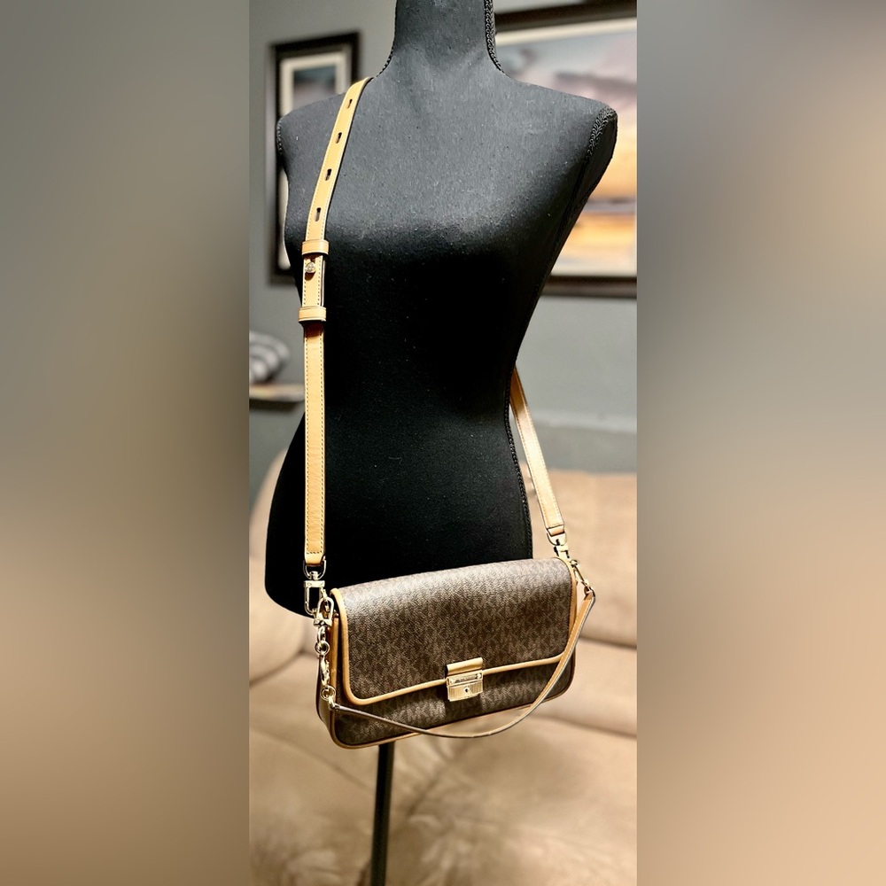 Michael Kors Dark Brown Crossbody/Shoulder Bag with Gold Hardware